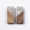 Transparent Resin & Walnut Wood Pendants RESI-Q210-007A-A02-2