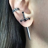 Alloy with Rhinestone Front Back Stud Earrings EJEW-B031-04B-1