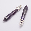 Natural Amethyst Big Pointed Pendants LS-G-D860-C22-P-1