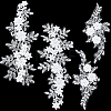 4Pcs 2 Styles Flower Polyester Embroidery Sew on Ornament Accessories PATC-GF0001-99-7
