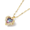 Brass Micro Pave Cubic Zirconia Pendant Necklaces NJEW-C039-05KCG-02-1