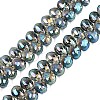 Electroplate Baking Paint Transparent Glass Beads Strands GL-N005-02A-C08-1