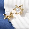 Brass Micro Pave Cubic Zirconia Stud Earring EJEW-H180-08G-2