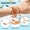 2 Bags Summer Beach Glass Seed Beaded & Natural Shell & Alloy Starfish Charm Anklet Sets AJEW-TA0003-69C-4