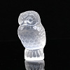 Owl Natural Selenite Figurines DJEW-PW0021-10-1