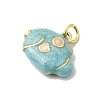 Brass Enamel Pendants KK-P343-03G-03-2