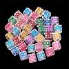 50Pcs Acrylic European Beads MACR-TADJ0001-13R-4