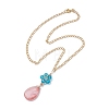 Glass & Cherry Quartz Glass Pendant Necklaces NJEW-JN04675-1