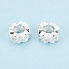 925 Sterling Silver Clear Cubic Zirconia Spacer Beads STER-N016-118S-2