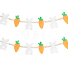 2Pcs Felt Rabbit Carrot & Wood Beads Hanging Banners DIY-WR0005-47-6