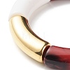 Curved Tube Beads Stretch Bracelet for Girl Women BJEW-JB06941-03-4