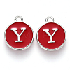 Platinum Plated Alloy Enamel Charms X-ENAM-S118-03Y-P-1