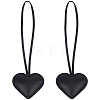 PU Leather Heart Pendant Decorations HJEW-CL0001-12B-1