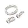 Brass Micro Pave Clear Cubic Zirconia Fold Over Clasps KK-U059-09P-2