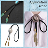 6Pcs 6 Colors Alloy Cord Ends with Feather Charms FIND-GF0009-05-5