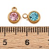 Birthstone 201 Stainless Steel Rhinestone Charms STAS-G368-01G-4