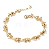Hammered 304 Stainless Steel Link Chain Bracelets for Women BJEW-D466-07G-2