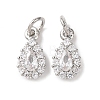 Brass Micro Pave Cubic Zirconia Charms LS-RB-I077-15P-RS-1
