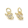 Brass Micro Pave Clear Cubic Zirconia Charms CU-L001-19G-01-1