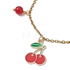 Cherry Alloy Enamel Charm Bracelets BJEW-JB13132-3