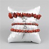 3Pcs Alloy & Natural Red Jasper Beads Charm Bracelets DY7954-13-1