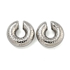 Texture Rings 304 Stainless Steel Cuff Earrings for Women EJEW-G393-01B-P-1