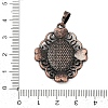 Heart with Oval Brass Pendant Cabochon Settings KK-S521-06RC-3