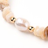 Chip Natural Shell Stretch Beaded Bracelets BJEW-JB05727-01-2