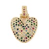 Brass Micro Pave Cubic Zirconia Pendants ZIRC-P121-01G-V-1