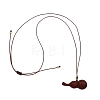 Wood Gourd Pendant Adjustable Waxed Cord Necklaces WGF04D5-02-4
