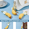 4Pcs Handmade Yarn Banana with Flower Pendant Keychains KEYC-HS00020-3