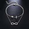 Alloy Infinity Heart Initial Charm Double Layer Anklets for Women FS-WG74AE6-06-1
