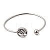 304 Stainless Steel Cuff Bangles for Women BJEW-D436-02P-4