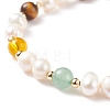 Natural & Synthetic Mixed Stone & Pearl Beaded Bracelets BJEW-JB08461-01-4