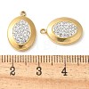 Polymer Clay Rhinestone Pendants STAS-Q345-04G-01-3