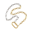 Duo Tone 304 Stainless Steel Hollow Cross Link Chain Necklaces for Women NJEW-JN06650-2