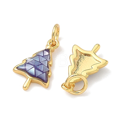 Christmas Brass Enamel Pendants KK-H534-08G-1