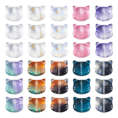 50Pcs 10 Colors Glass Beads GLAA-FS0001-26-1