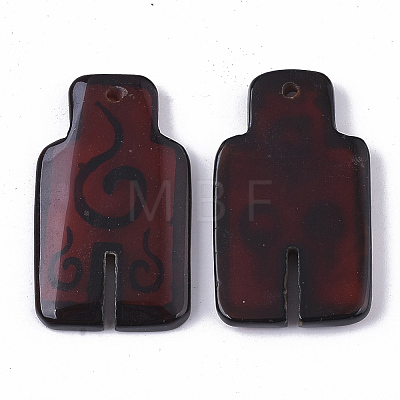 Hand Painting Natural Agate Pendants G-S359-066-1