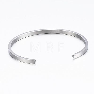 304 Stainless Steel Inspirational Cuff Bangles BJEW-K173-14P-1