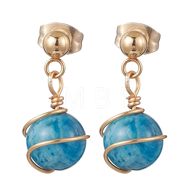 3 Pairs 304 Stainless Steel Natural Cultured Freshwater Pearl Round Dangle Stud Earrings EJEW-JE06816-1