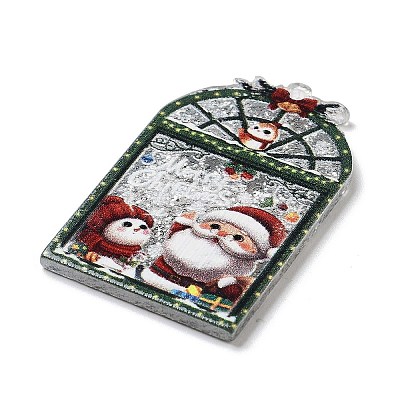 Christmas Theme Opaque Printed Acrylic Pendants SACR-Z005-07B-1