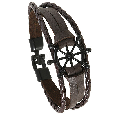 Alloy & PU Leather Bangles for Women Men FS-WG0FC94-02-1