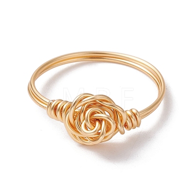 Brass Wire Wrap Finger Ring RJEW-TA00113-1