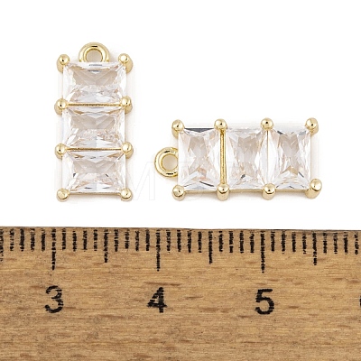 Brass Micro Pave Clear Cubic Zirconia Pendants KK-L212-08G-1