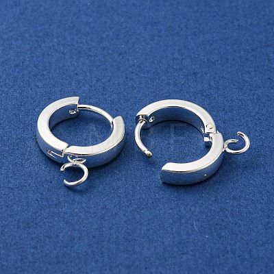 201 Stainless Steel Huggie Hoop Earrings Findings STAS-A167-01M-S-1