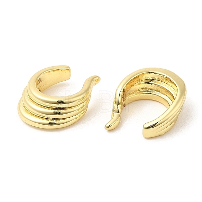 Rack Plating Brass Cuff Earrings for Women EJEW-Q770-25G-1