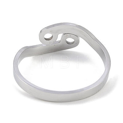 Non-Tarnish Constellations 304 Stainless Steel Open Cuff Ring for Women RJEW-L122-001P-12-1