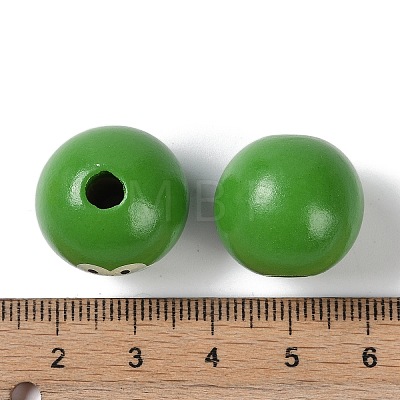 Animal Themes Printed Wood European Beads WOOD-M013-01F-1