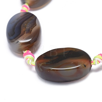 Natural Banded Agate/Striped Agate Beads Strands G-L544-010-1